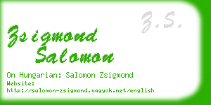 zsigmond salomon business card